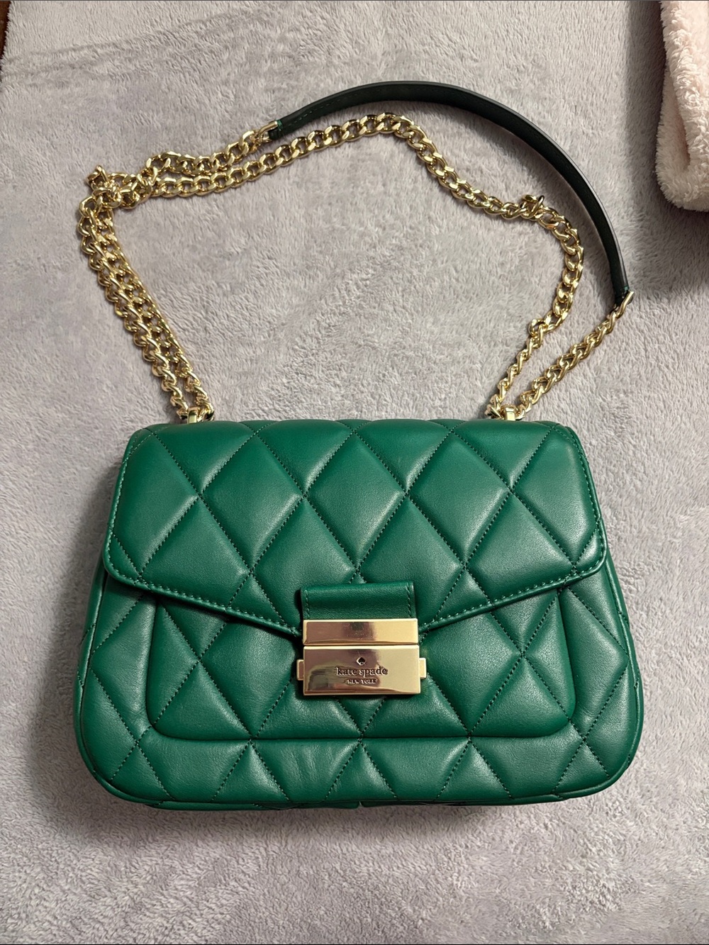Kate Spade Kelly Green Quilted Handbag
